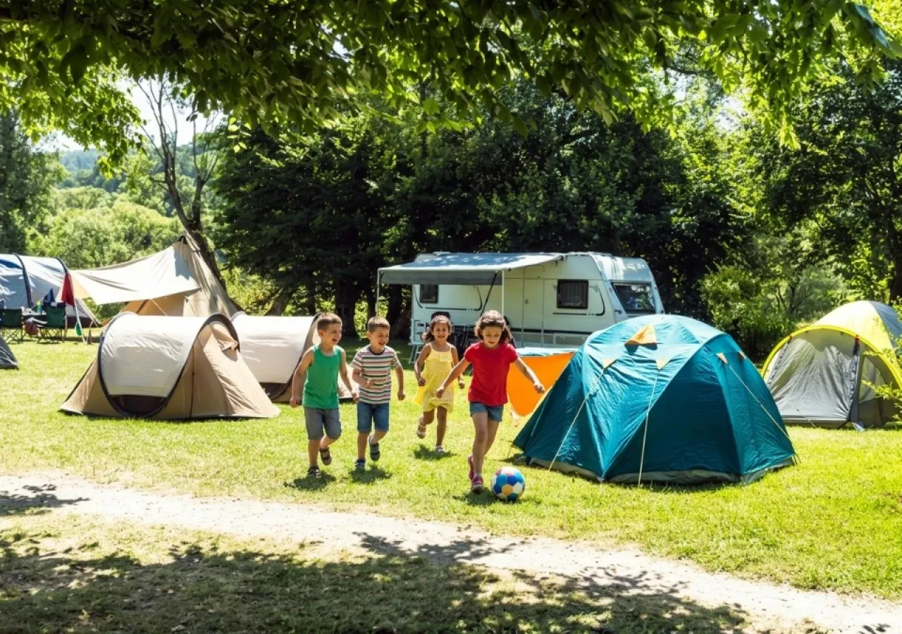 Niños jugando en camping-209